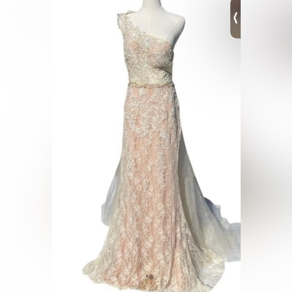 Elegant Lace Overlay Skirt in Cream